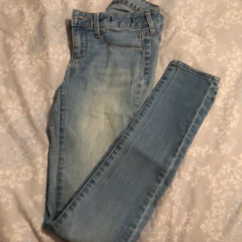 Skinny light blue denim jeggings